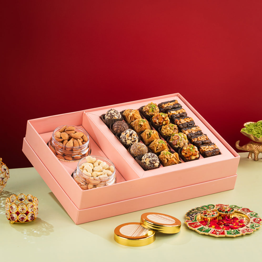 Motif Assorted Sweets & Dryfruit Hamper Box