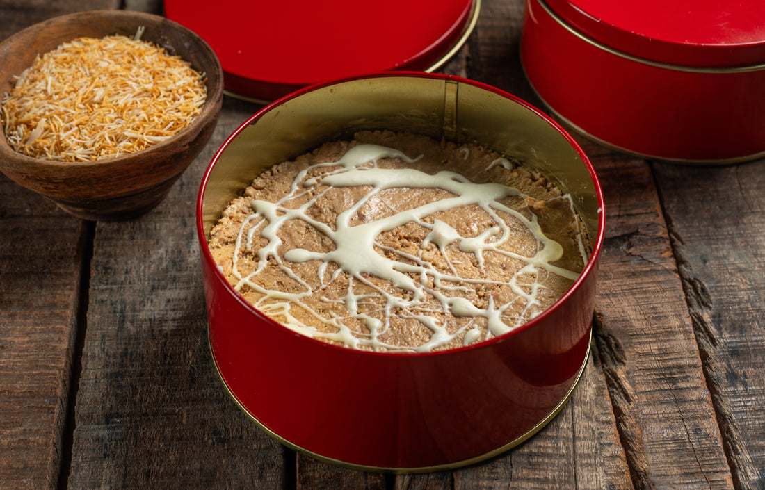 Coffee Kunafa Fudge Tin Cake