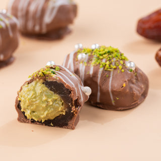 Choco Pistachio Stuffed Kunafa Dates