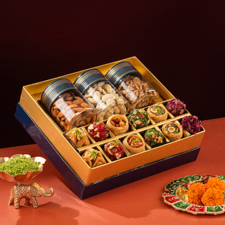 Indigo Assorted Baklava, Indian Fusion & Dryfruit Hamper Box