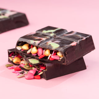 Dark Chocolate Bar with Mix Sugar Heart & Mix Seed