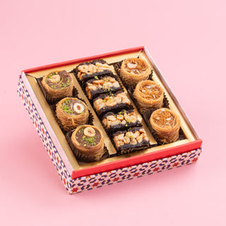 Red Imperial Assorted Baklava Box with Ribbon Packing  250gm