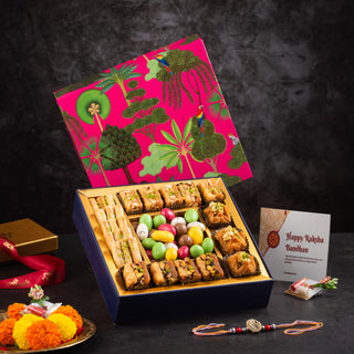 Nostalgic Threads – Premium Rakhi Sweets& Dryfruit Box (Best-Seller)