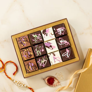 Dubai Kunafa Chocolate Box with 2 set of Kundan Rakhi