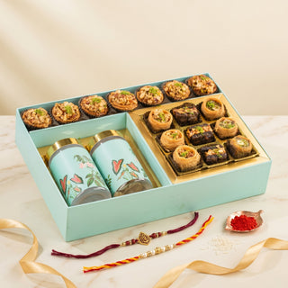 Pushp Assorted Baklava & Mixed Dryfruit Rakhi Box