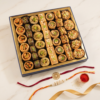 Navy Imperial Assorted Baklava Box 1kg with Rakhi Essentials