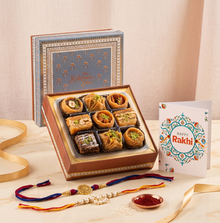 Noor Assorted Baklava Box with Rakhi Essentials