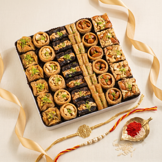 Ivory Tin- Assorted Baklava with Rakhi Essentials 1kg