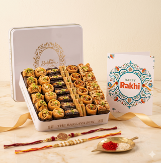 Ivory Tin- Assorted Baklava with Rakhi Essentials 1kg