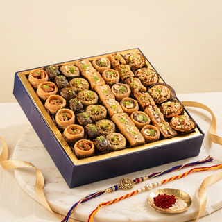 Navy Imperial Assorted Baklava Box 1kg with Rakhi Essentials