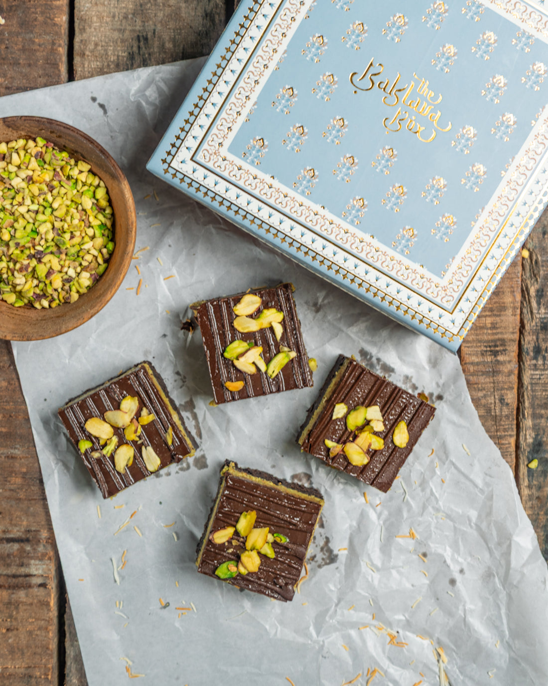 Pistachio Kunafa Brownie