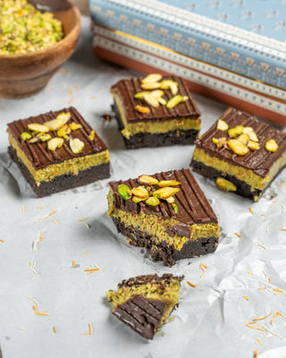 Pistachio Kunafa Brownie