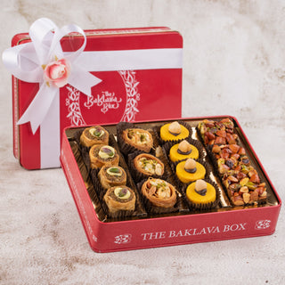 Assorted baklava pista gift box with ribbon (350gms) - THE BAKLAVA BOX