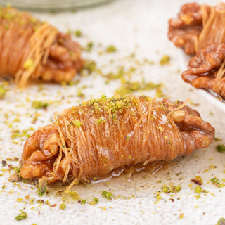 Assorted Baklavas in Elegant White Tin Gift Box with Ribbon Packaging (500 Gms) - THE BAKLAVA BOX