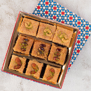 Assorted Basbousa box- 300gms (Egyptian Cake) - THE BAKLAVA BOX