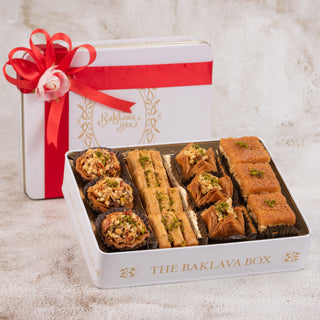 Assorted premium baklava gift box with ribbon (350gms) - THE BAKLAVA BOX