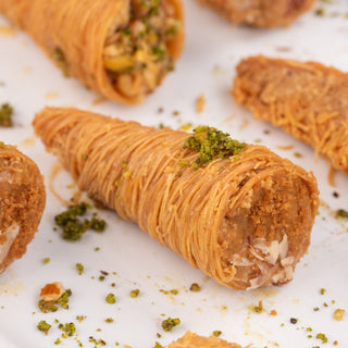 Biscoff Dry Fruit Kunafa Cones - THE BAKLAVA BOX