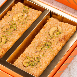 Cashew Basbousa (Egyptian Semolina Cake) - THE BAKLAVA BOX