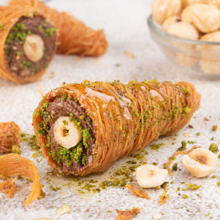 Hazelnut Kunafa Cones - THE BAKLAVA BOX