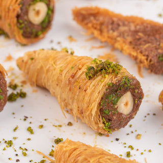 Hazelnut Kunafa Cones - THE BAKLAVA BOX