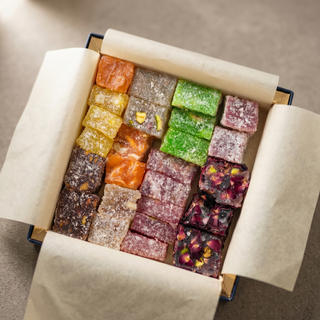 Assorted Turkish delight open gift box
