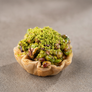 Pistachio Tart Baklava on a stone surface, premium gift