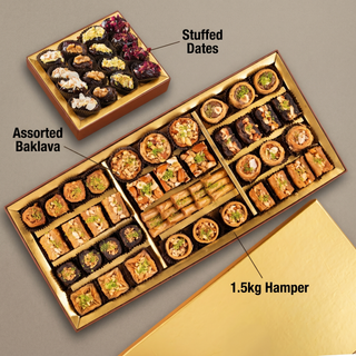 Rakhi Signature Hamper with Baklava & Stuffed Dates (1.5kg)