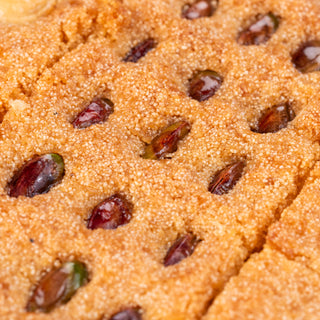 Pistachio Basbousa (Egyptian Cake) - THE BAKLAVA BOX