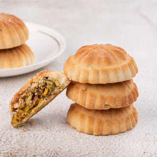 Pistachio Maamoul (Arabian Pistachio Stuffed Cookies) - THE BAKLAVA BOX