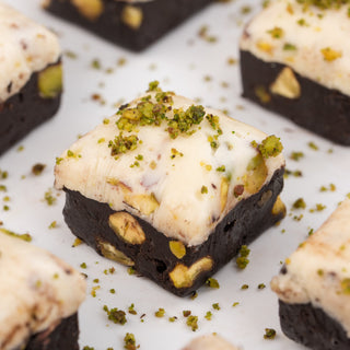 Pistachio white and dark chocolate Nougat - THE BAKLAVA BOX