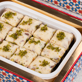 Pistachio white and dark chocolate Nougat - THE BAKLAVA BOX