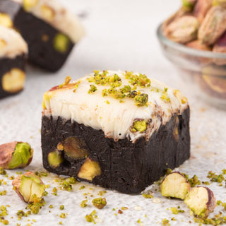 Pistachio white and dark chocolate Nougat - THE BAKLAVA BOX