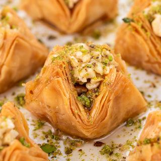 Rakhi Gift Box : Assorted Premium Baklava Box With 2 Sets of Rakhi and Ribbon Packaging (580 Gms) - THE BAKLAVA BOX