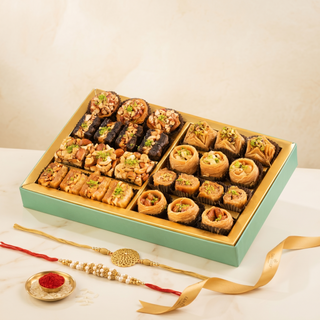 Vasant Assorted Baklava Sweets Box 750g with Rakhi Essentials