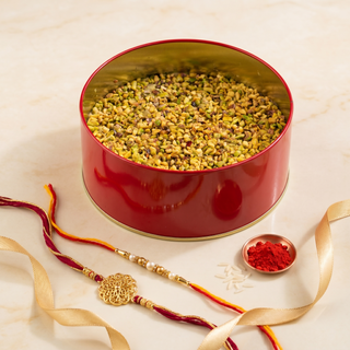 Pistachio Kunafa Tin with Rakhi Essentials