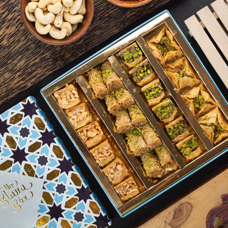 Assorted Baklava Box (500gm) + Assorted Flavoured Dates (16 pieces) - THE BAKLAVA BOX