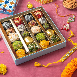 Assorted Indian Fusion Sweets with Rakhi - THE BAKLAVA BOX