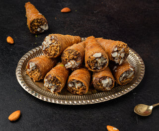 Biscoff Dry Fruit Kunafa Cones - THE BAKLAVA BOX