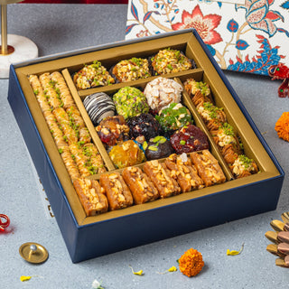 Christmas gift box- Regalia Gift Box with Indian Sweets - THE BAKLAVA BOX