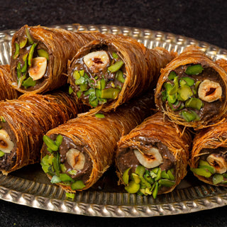 Hazelnut Kunafa Cones - THE BAKLAVA BOX