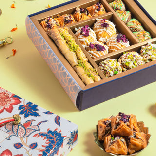 Holi flavoured assorted baklava- Regalia gift box (580gms)- Holi special sweets - THE BAKLAVA BOX
