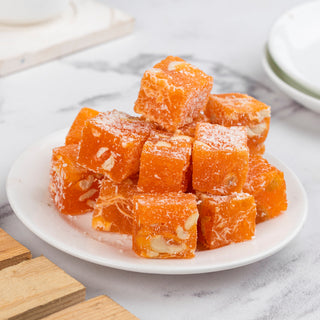 Orange & Cashew Turkish Delight (500gm) - THE BAKLAVA BOX