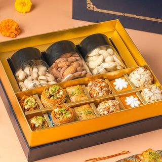 Regal gift hamper with baklavas and dry fruits - THE BAKLAVA BOX